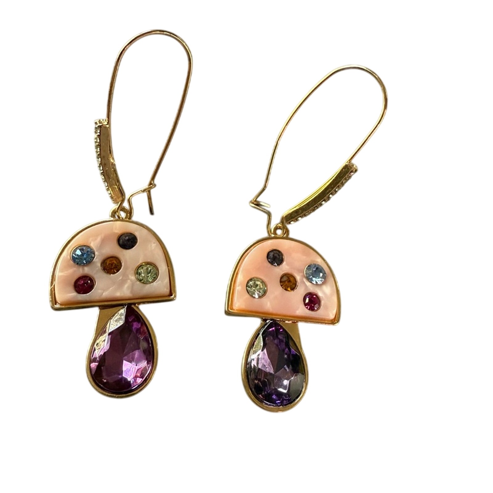 Betsey Johnson Gold Tone Mushroom Earrings